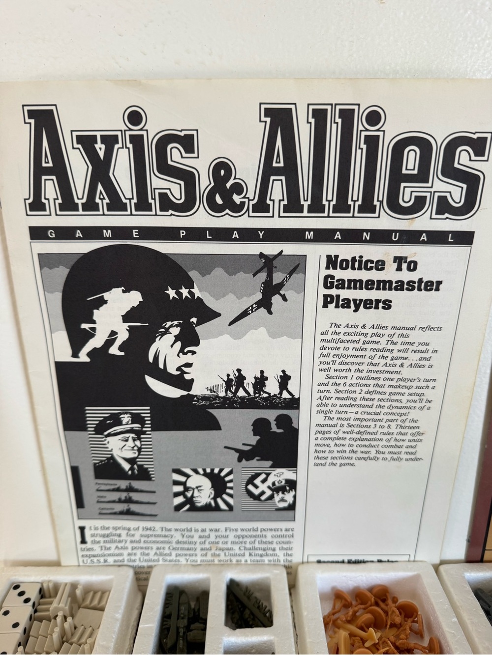 Axis & Allies — 1987 Milton Bradley — Game Components Only